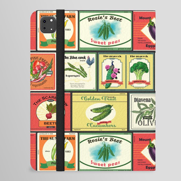 Vintage canned goods-Vegetables labels iPad Folio Case