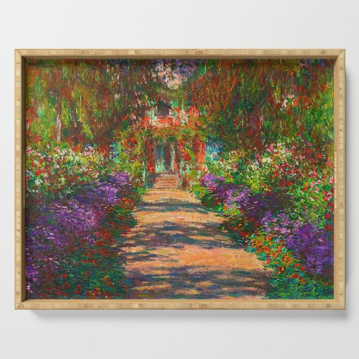 Claude Monet Garden At Giverny  Serving Tray