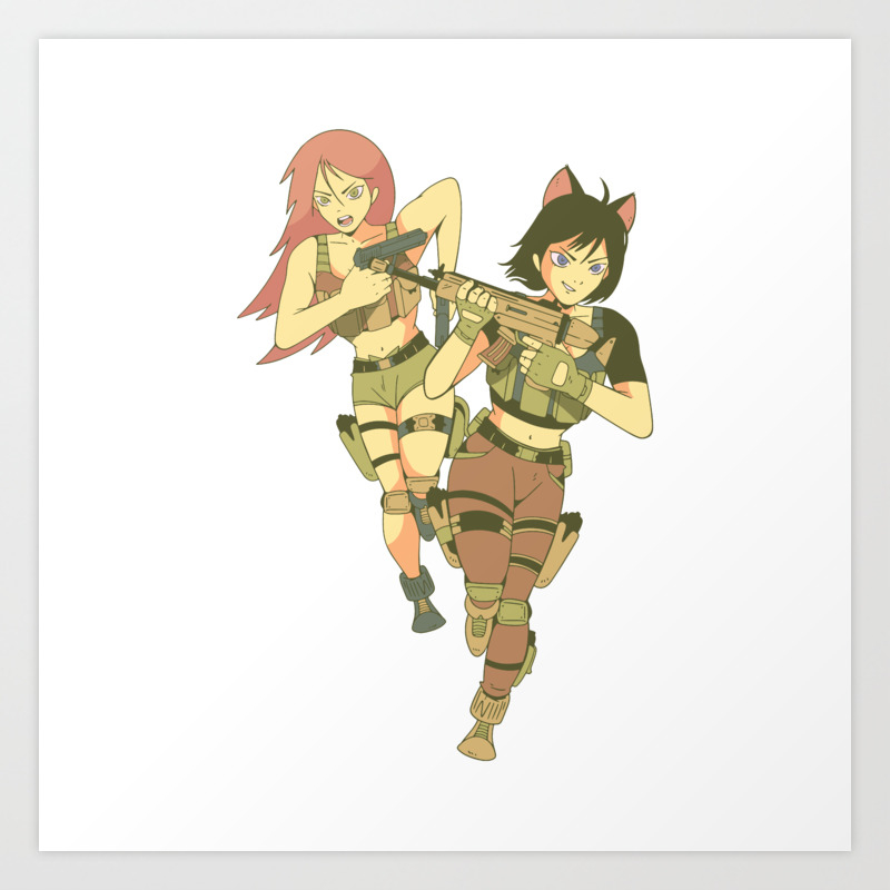 Anime Girl Soldiers Art Print by N0mAdsLAnd | Society6