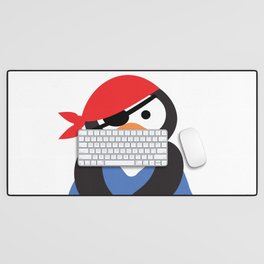 Pirate penguin Desk Mat