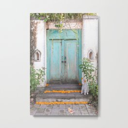 Turquoise Door Metal Print | Turquoise, Bali, Marigold, Color, Indonesia, Antique, Offering, Photo, Door, Doorway 
