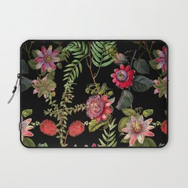 Midnight Summer Exotic Passiflora Flowers Garden Laptop Sleeve