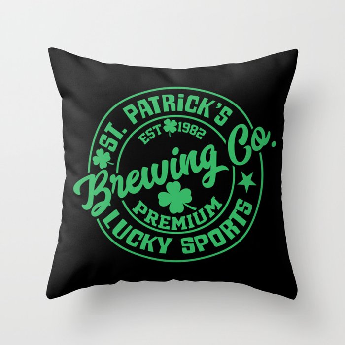 St. Patricks Brewing Co. Lucky sports Throw Pillow