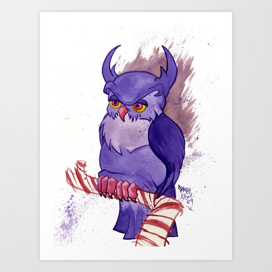 Purple Peppermint Perch Art Print