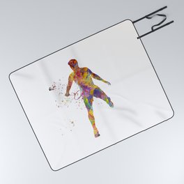 Watercolor badminton player Picnic Blanket