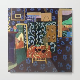 Henri Matisse Interior with Eggplants Metal Print | Interiors, Matisse, Painting, Blue 