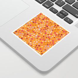 Tiny Spring Blooms Orange Sticker