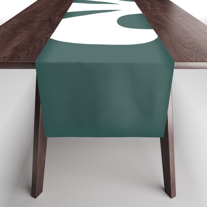 Fleur de Lis (White & Dark Green) Table Runner