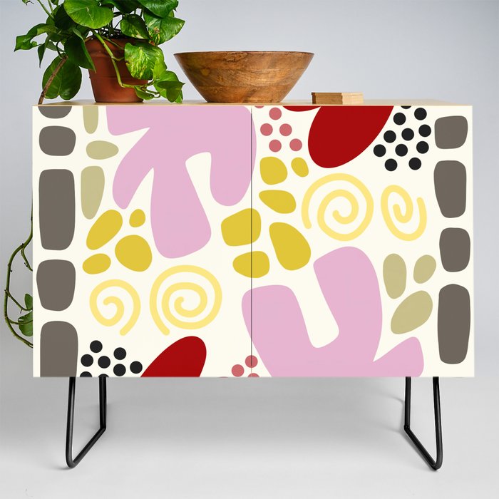 Abstract vintage colors pattern collection 11 Credenza
