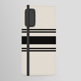 White and black retro 60s minimalistic stripes Android Wallet Case