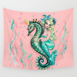 Mermaid Riding a Seahorse Prince Wall Tapestry