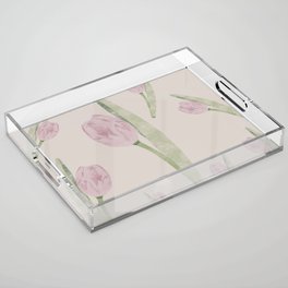 Spring Tulips Acrylic Tray | Spring, Summer, Tulips, Tulippattern, Pink, Pattern, Floral, Floraldesign, Green, Tulip 