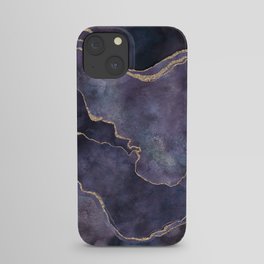 Purple Watercolor Marble Gemstone Glamour iPhone Case
