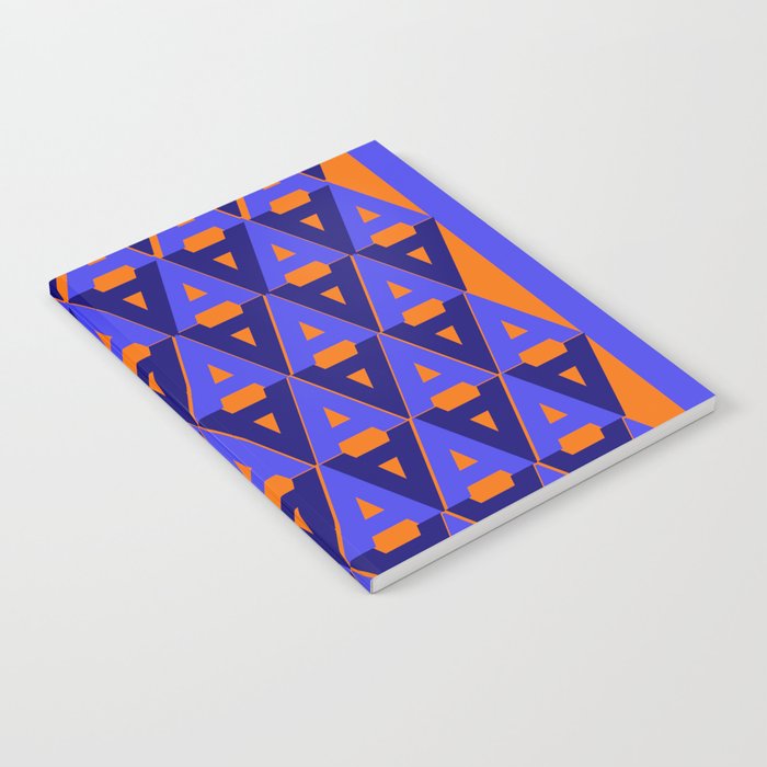 Bold orange blue pillow design Notebook