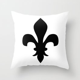 Fleur de Lis (Black & White) Throw Pillow