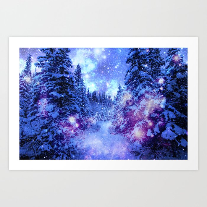 Mystical Snow Winter Forest Art Print