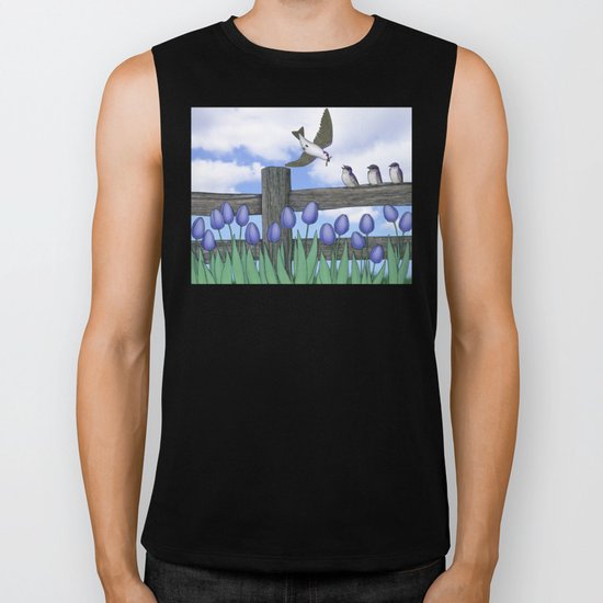 purple martin fledges Biker Tank