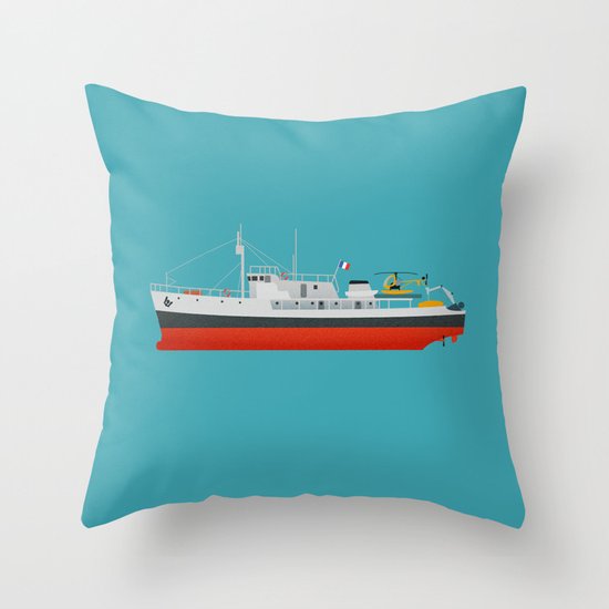 Captain Jacques' Boat Throw Pillow