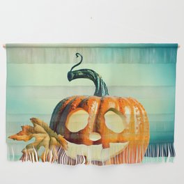 Halloween Pumpkin on a Table Wall Hanging