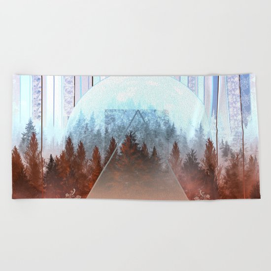abstract floral forest 2 Beach Towel