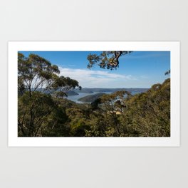 View of Hawkesbury River from Muogamarra Reserve, Sydney Art Print | Bush, Reserve, Aussie, Gum, Photo, Hawkesbury, Muogamarra, Dangar, Trees, Sydney 
