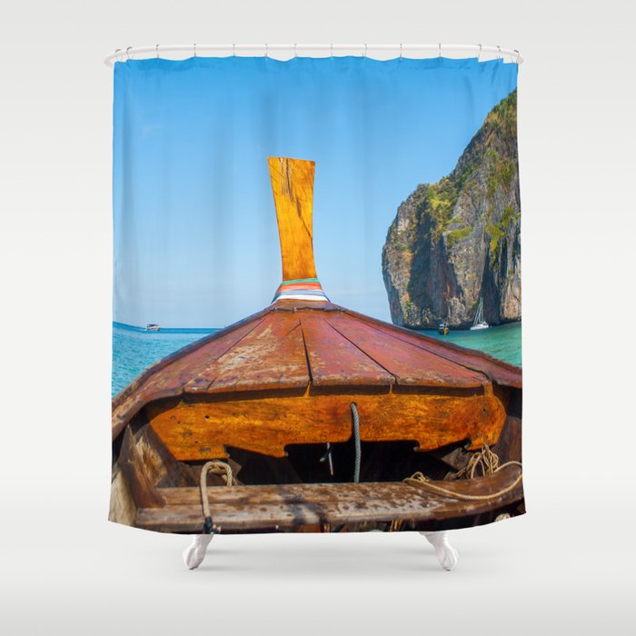 South Pacific Boat Launch Shower Curtain