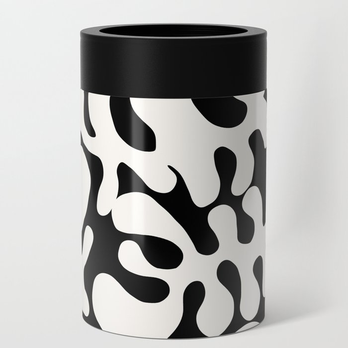 White Matisse cut outs seaweed pattern 3 Can Cooler