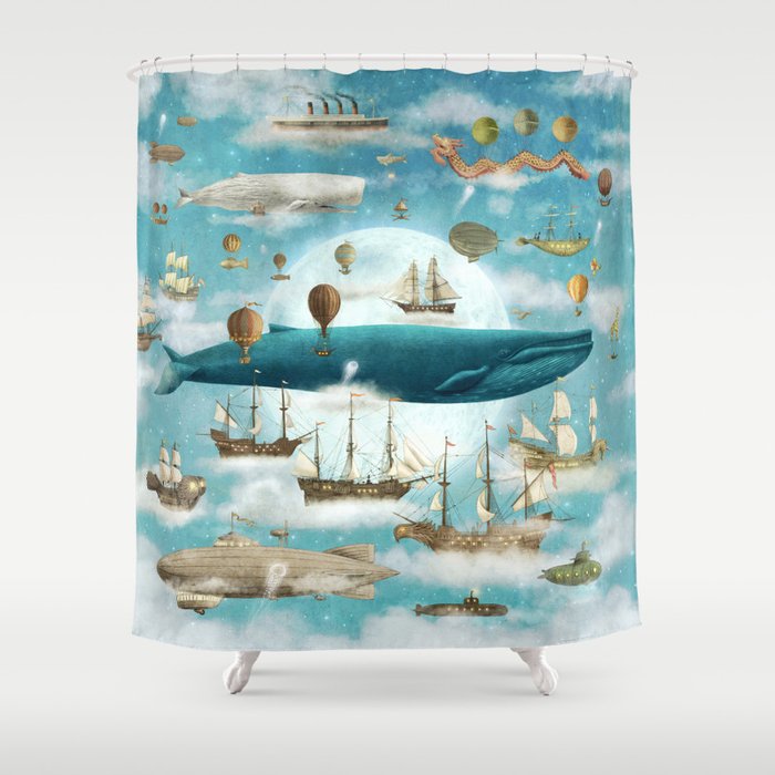 Ocean Meets Sky Book Cover Shower Curtain