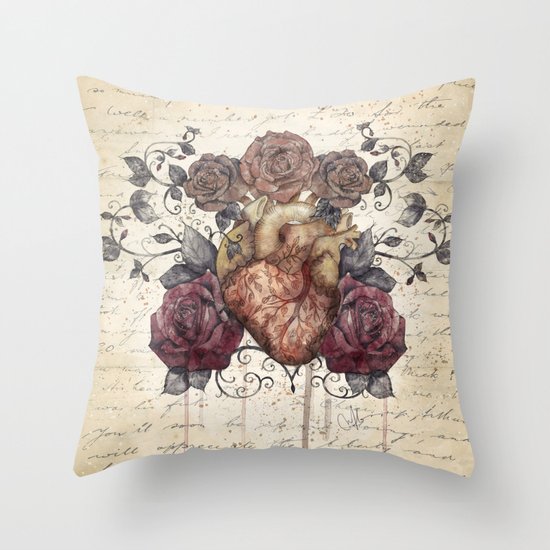 Flowers from my heart Throw Pillow