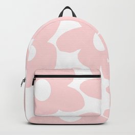 Large Baby Pink Retro Flowers on White Background #decor #society6 #buyart Backpack