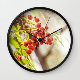 Rowan berries Wall Clock