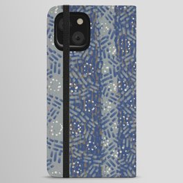 Impressionism blue dabs pattern iPhone Wallet Case
