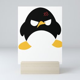 Minimalist Cute Angry Penguin Shirt Mini Art Print