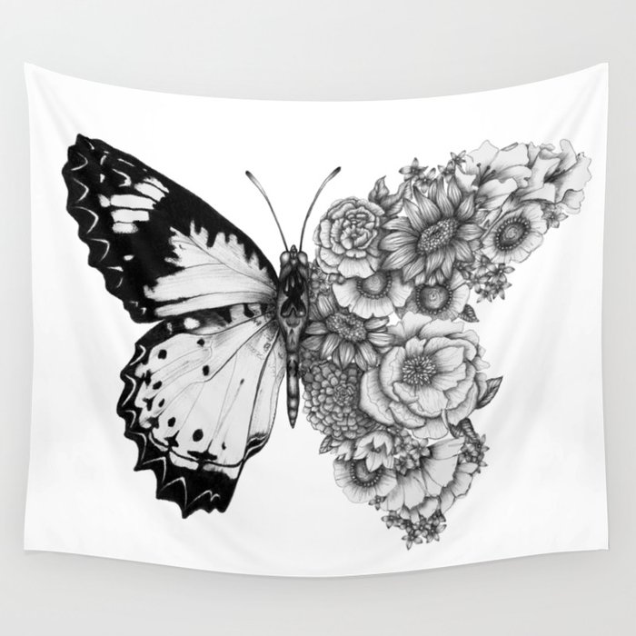 Butterfly in Bloom Wall Tapestry