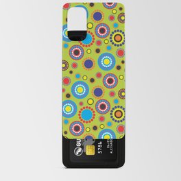 Flowers, Contemporary Design, Floral Pattern, Pop-Art, Blue, Red, Green, Yellow, Black Android Card Case