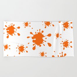 Splash Orange Stain Beach Towel