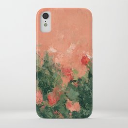 Orange pink floral iPhone Case