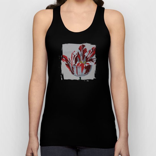 Red & White Tulip Unisex Tank Top