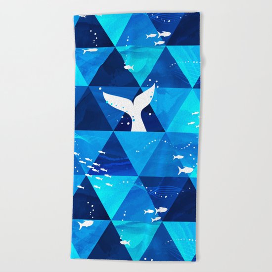 Blue Whale Singing Beach Towel
