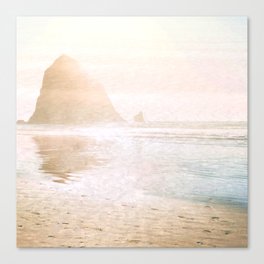 rock pillar impressionism painted realistic scene Canvas Print