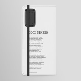 Good Timber - Douglas Malloch Poem - Literature - Typewriter Print 1 Android Wallet Case