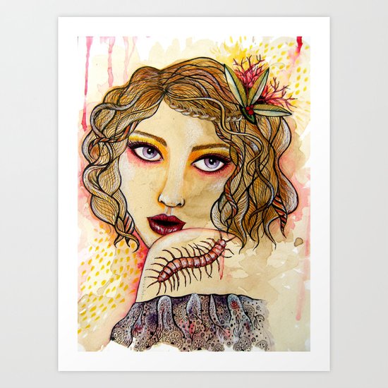 Cecilia and the Centipede Art Print