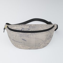 1950 Vintage Map of Halifax and Dartmouth, Nova Scotia Fanny Pack