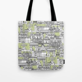 Paris toile eau de nil Tote Bag | Green, Architecture, Pattern, Drawing, Architectural, Black and White, Landscape, France, Paris, Eiffeltower 