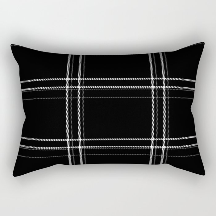 Black&White Tartan Rectangular Pillow