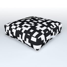 V5 Outdoor Floor Cushion | Databending, Newmedia, Glitchart, Petscii, Abstract, Blackwhite, Datamosh, Other, Concept, Contemporaryart 