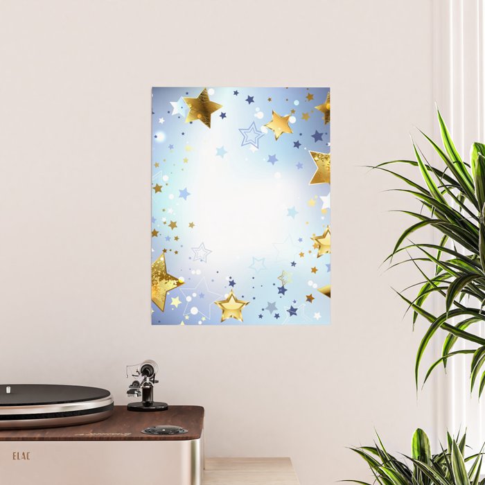 Stellar explosion wits gold stars  Poster for Sale by Blackmoon9