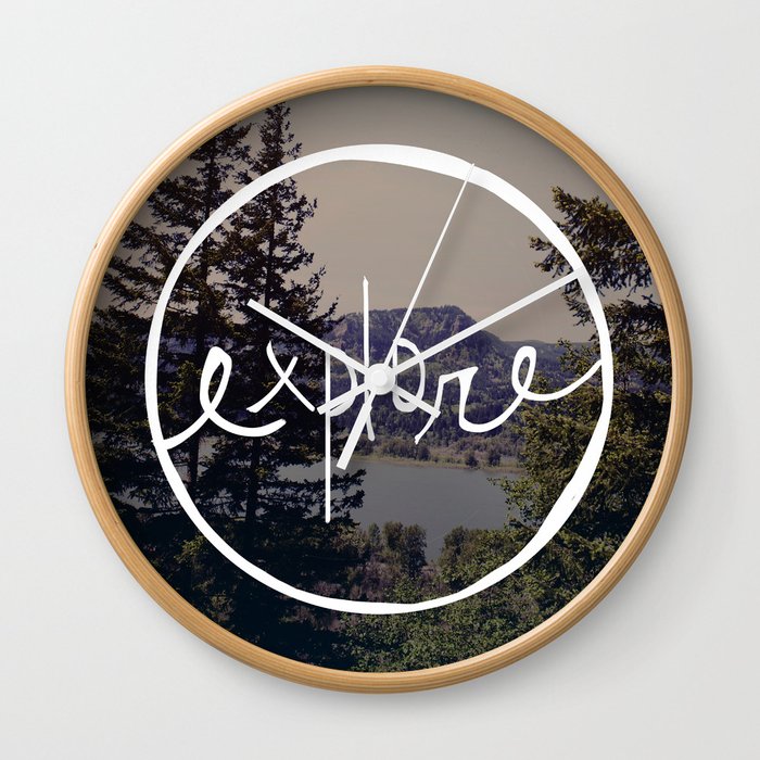 Explore Oregon Wall Clock by Leah Flores Society6