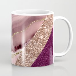 Gold Glitter Purple Seashell Coffee Mug | Texturedart, Geometricart, Burgundyandgold, Vshape, Goldgranite, Aestheticcolors, Onyx, Shimmery, Graniteart, Maroonandgold 