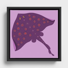 Purple ray fish Framed Canvas